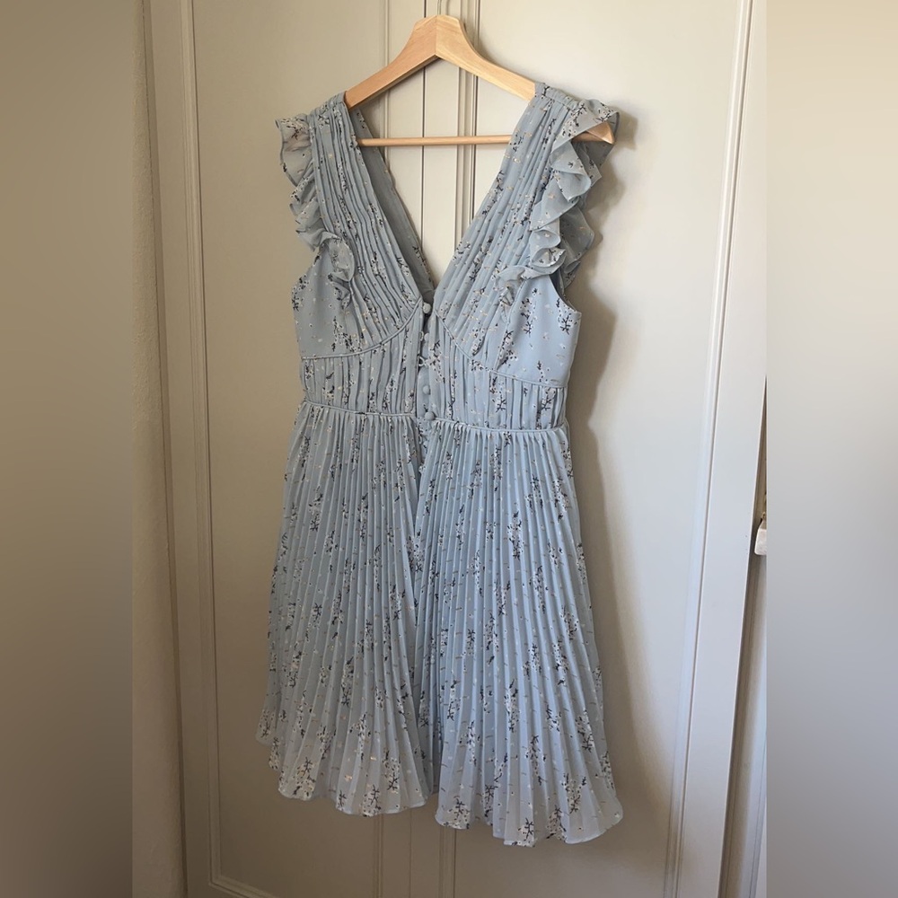 Self-Portrait Metallic Floral Mini Dress